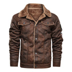 Casual Faux Leather Sherpa-Lined Jacket for Men | Grant
