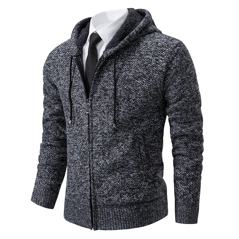 Casual Knitted Zip-Up Hoodie Jacket for Men | Mason