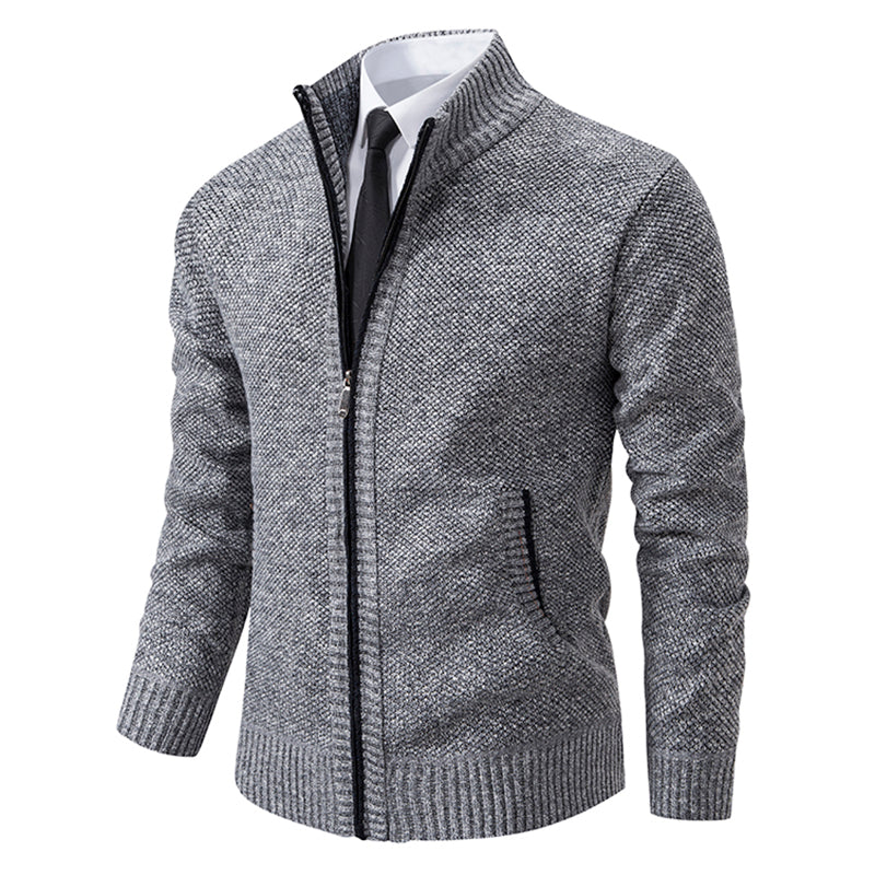 Casual Knitted Zip-Up Hoodie Jacket for Men | Mason