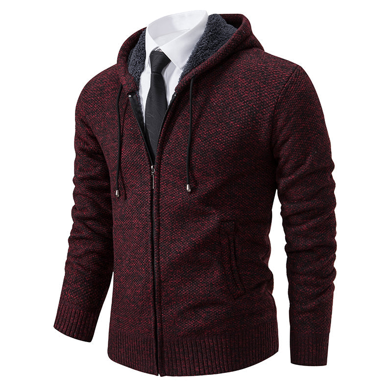 Casual Knitted Zip-Up Hoodie Jacket for Men | Mason