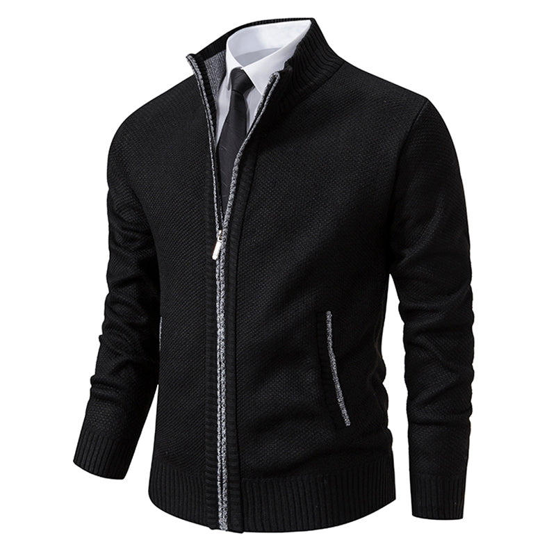 Casual Knitted Zip-Up Hoodie Jacket for Men | Mason