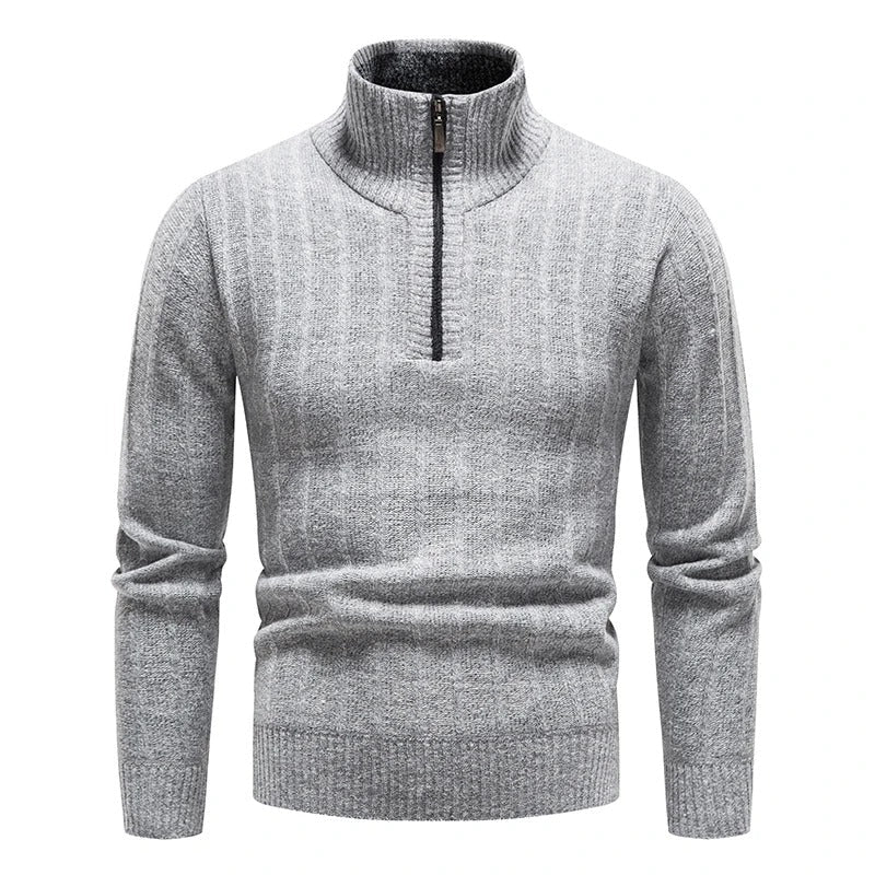 Classic Half-Zip Sweater with Contrast Pocket for Men | Lennox