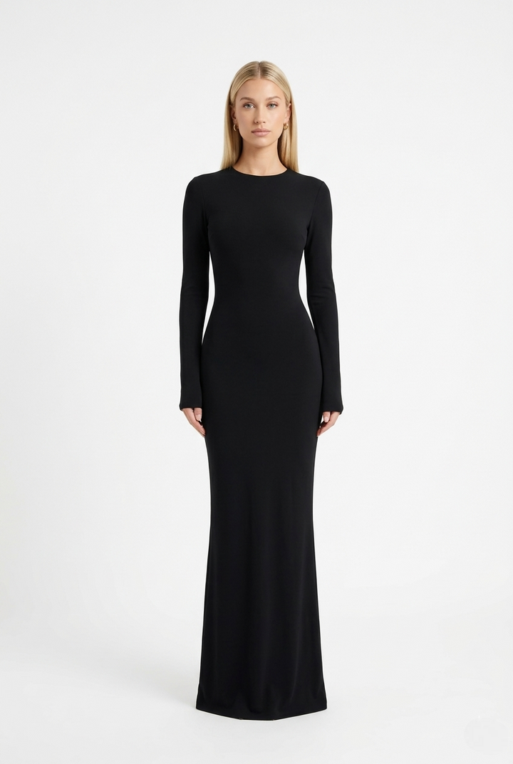 Kaia  | Sheer Backless Maxi Dress