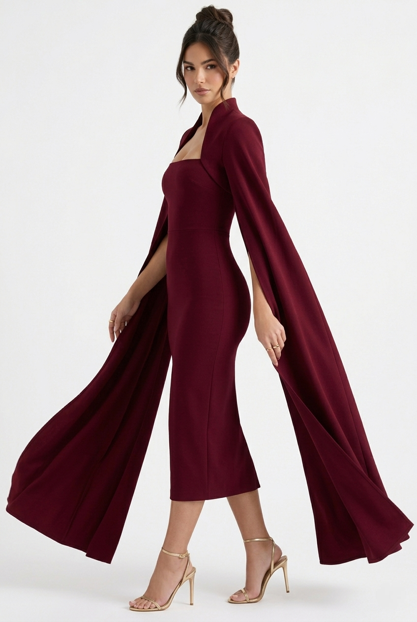 Seraphina | Square Neck Midi Dress