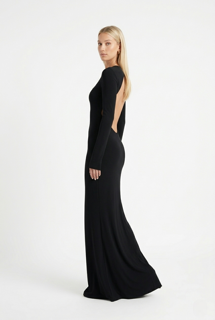 Kaia  | Sheer Backless Maxi Dress