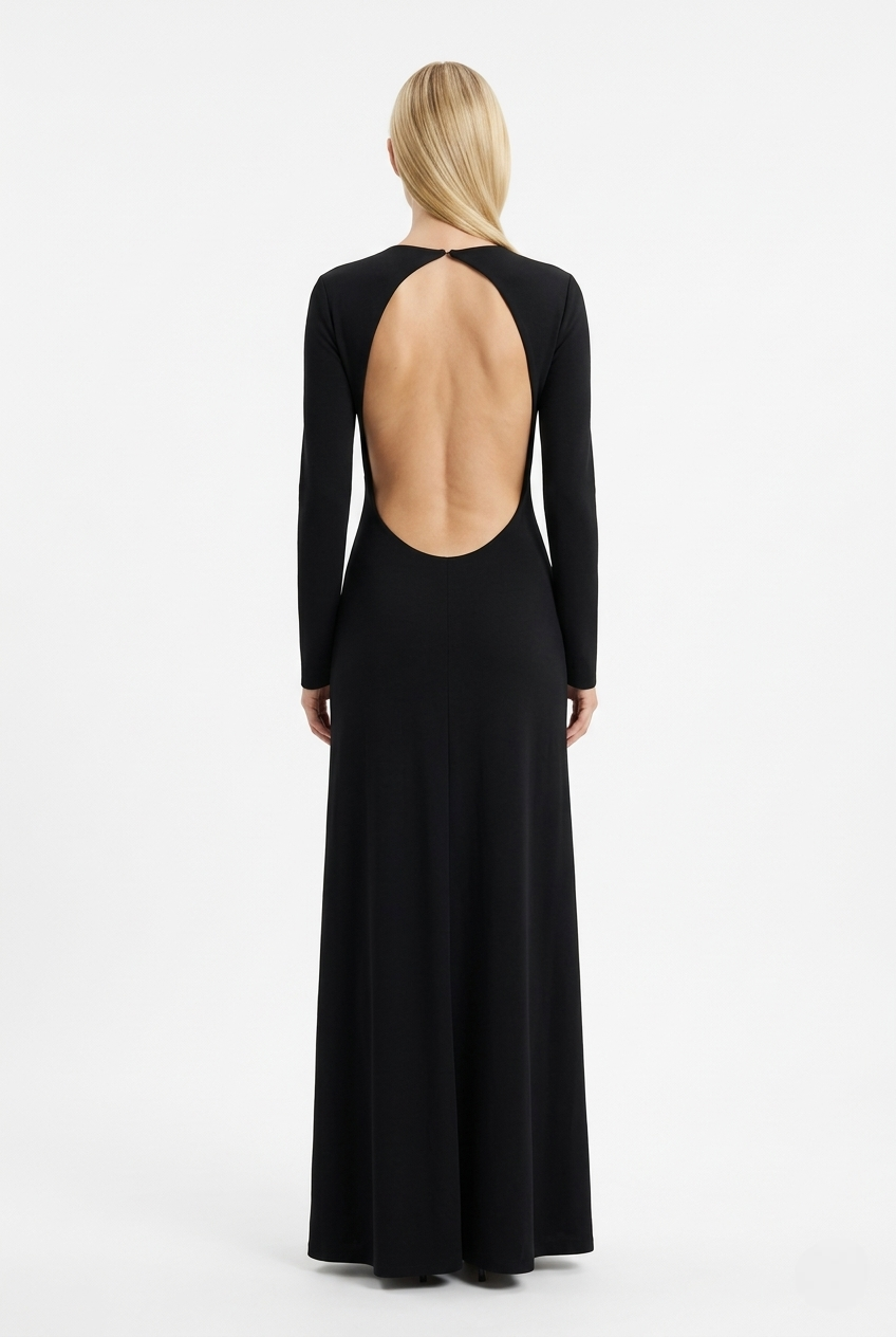 Kaia  | Sheer Backless Maxi Dress