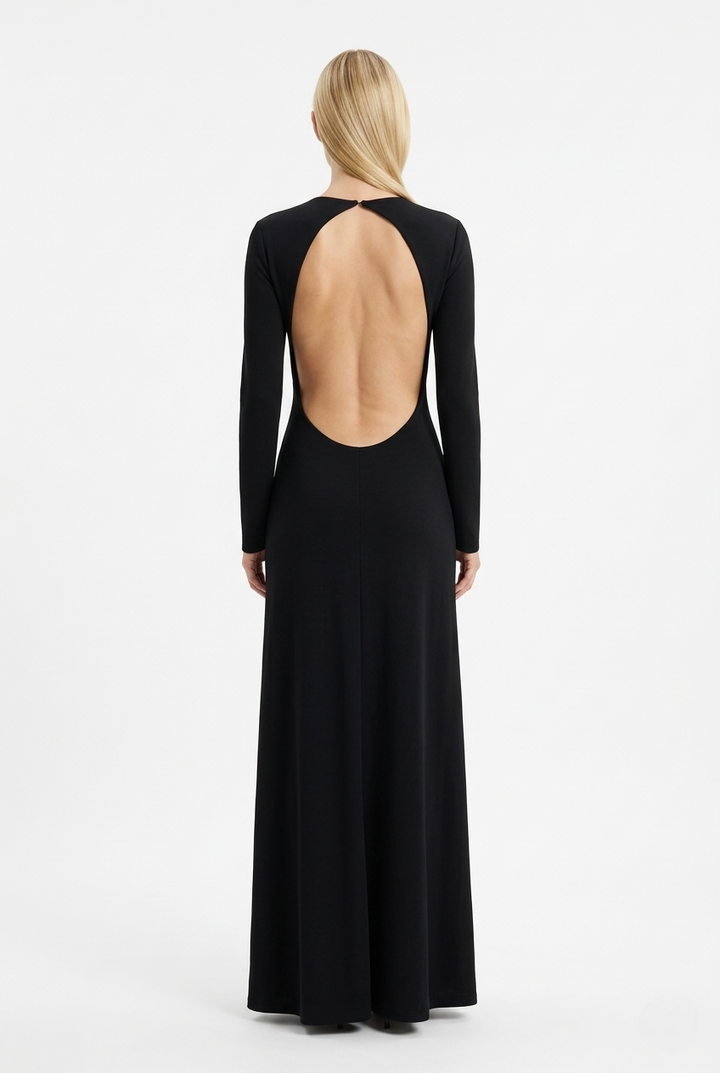 Kaia  | Sheer Backless Maxi Dress