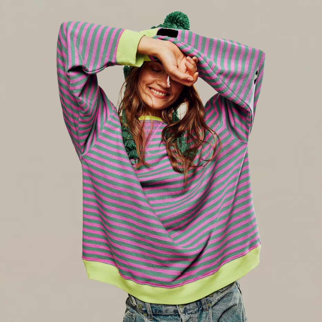Oversized Striped Sweater For Women | Liora 2