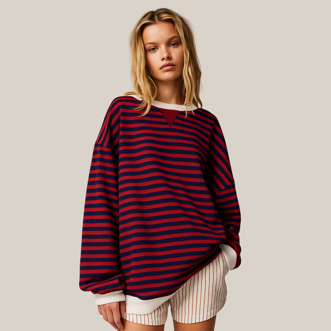 Oversized Striped Sweater For Women | Liora 6