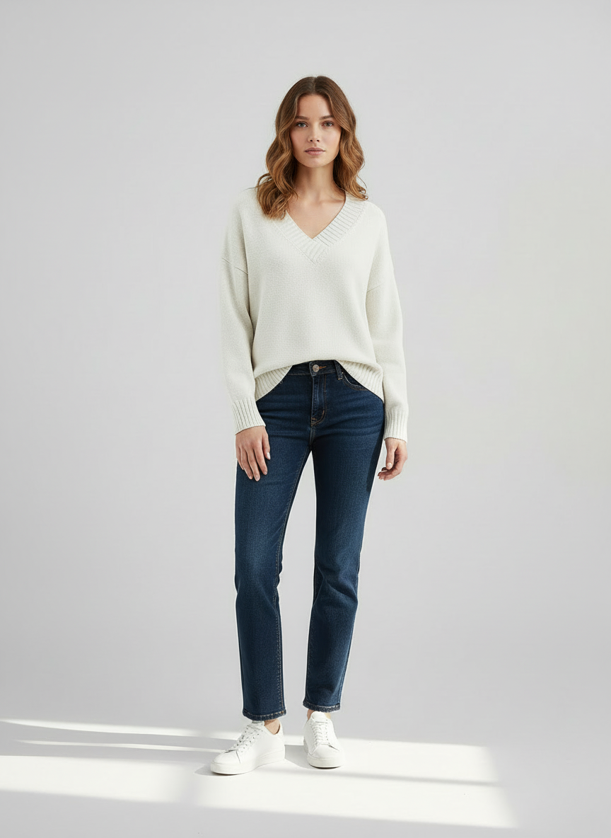 Soft Knit V-Neck Sweater For Women | Zorina