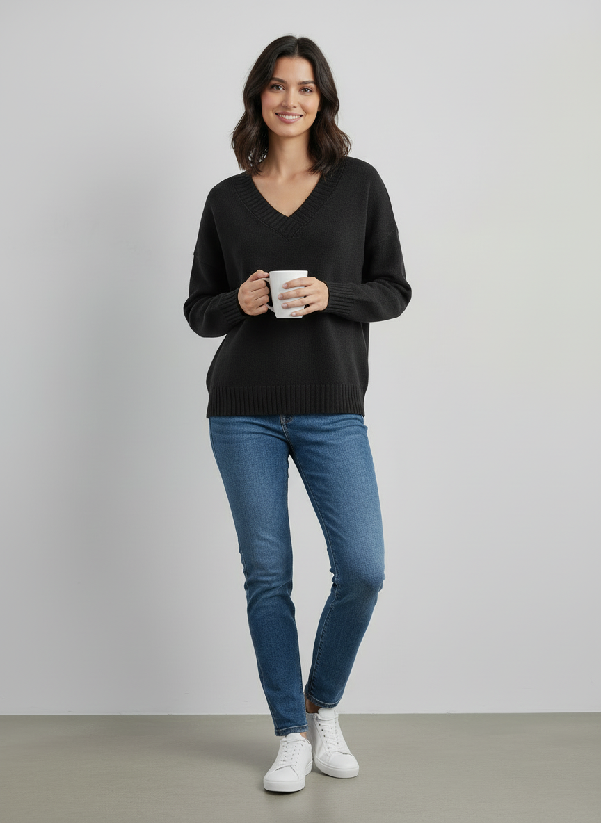 Soft Knit V-Neck Sweater For Women | Zorina