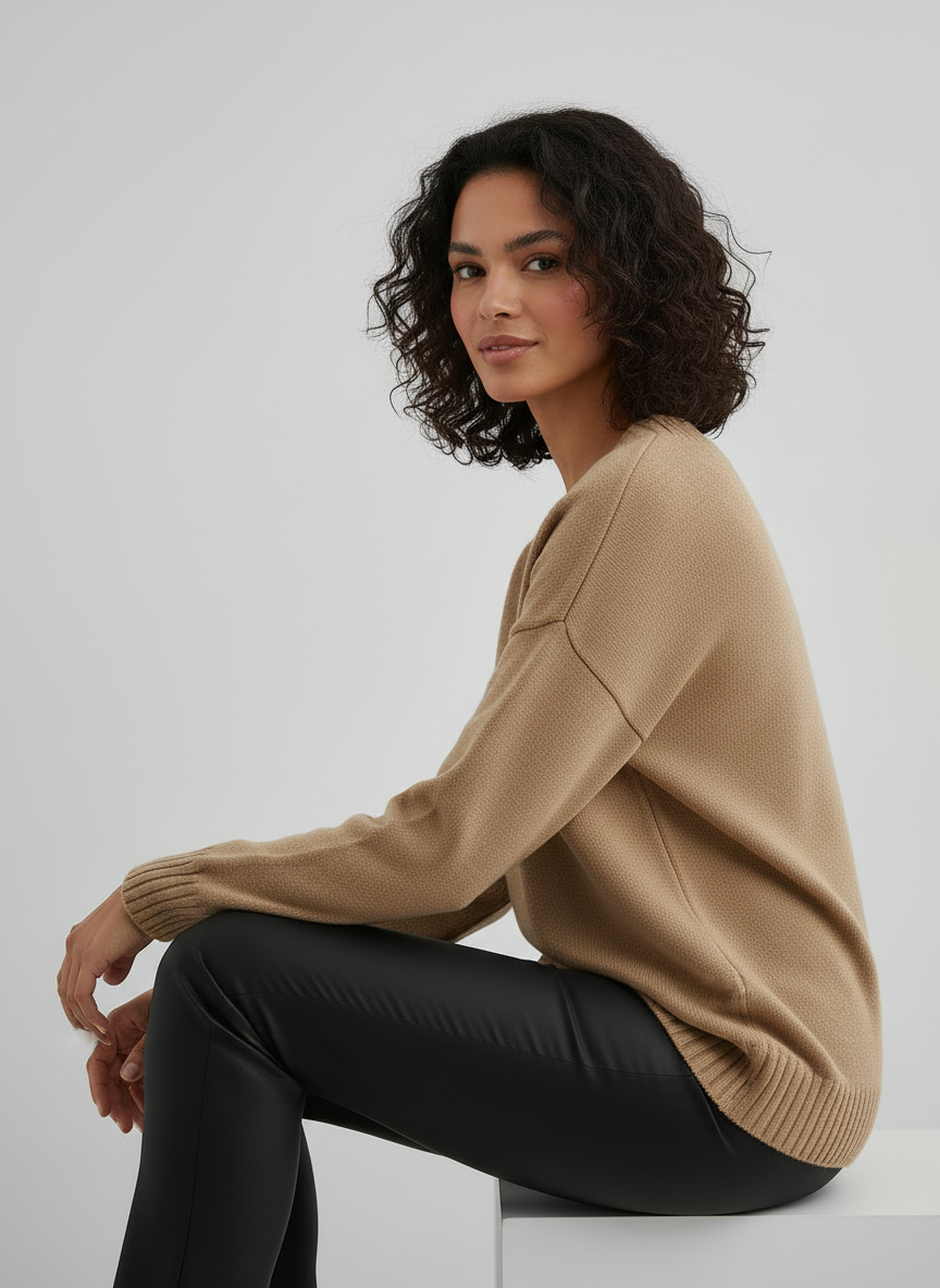 Soft Knit V-Neck Sweater For Women | Zorina