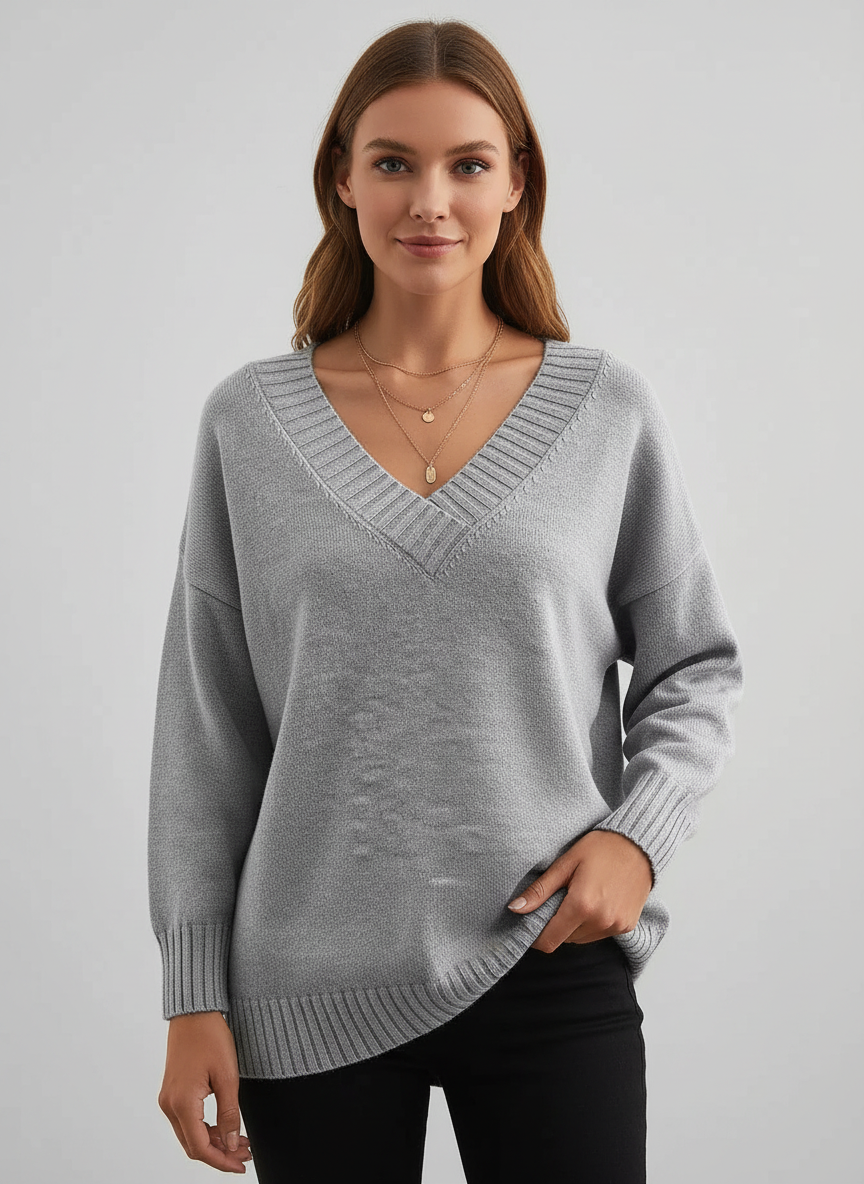 Soft Knit V-Neck Sweater For Women | Zorina