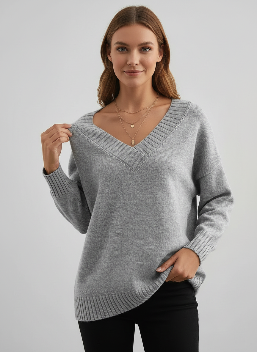 Soft Knit V-Neck Sweater For Women | Zorina