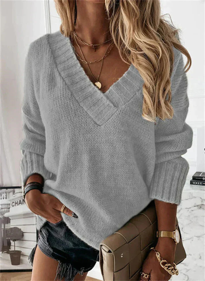 Soft Knit V-Neck Sweater For Women | Zorina 5
