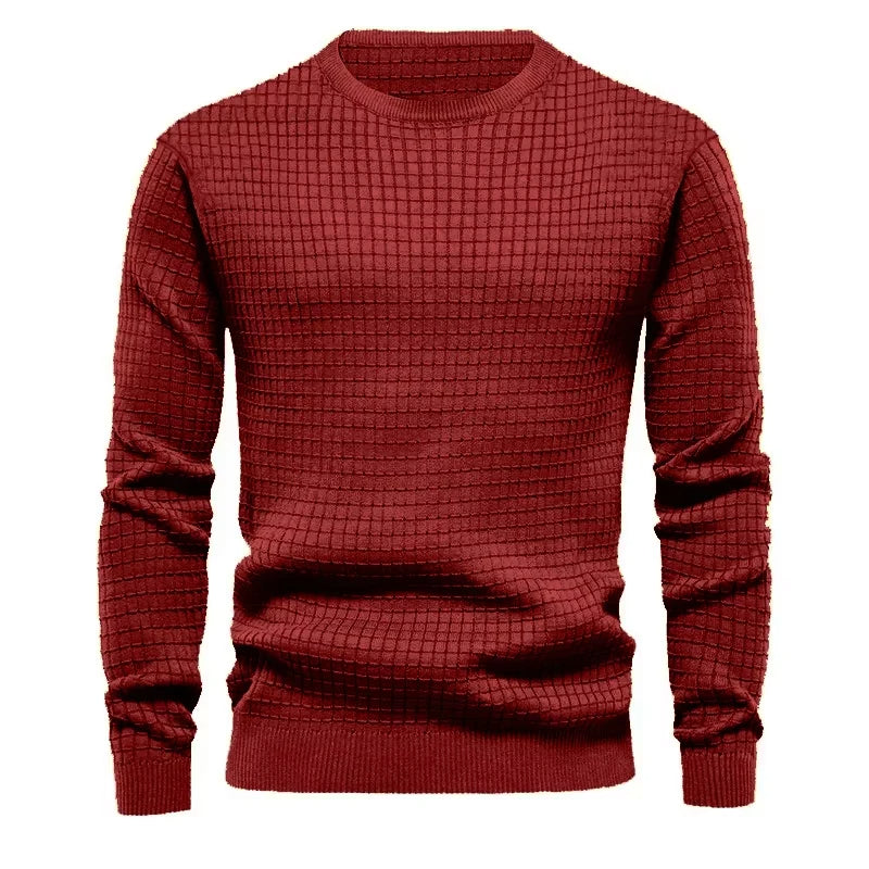 Textured Knit Crew Neck Sweater for Men | Rowan