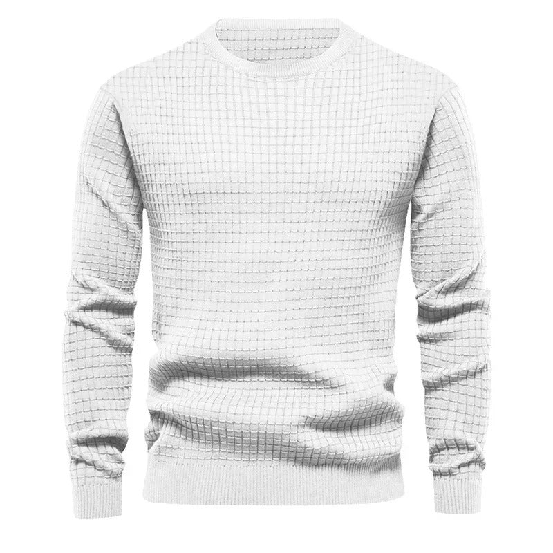 Textured Knit Crew Neck Sweater for Men | Rowan