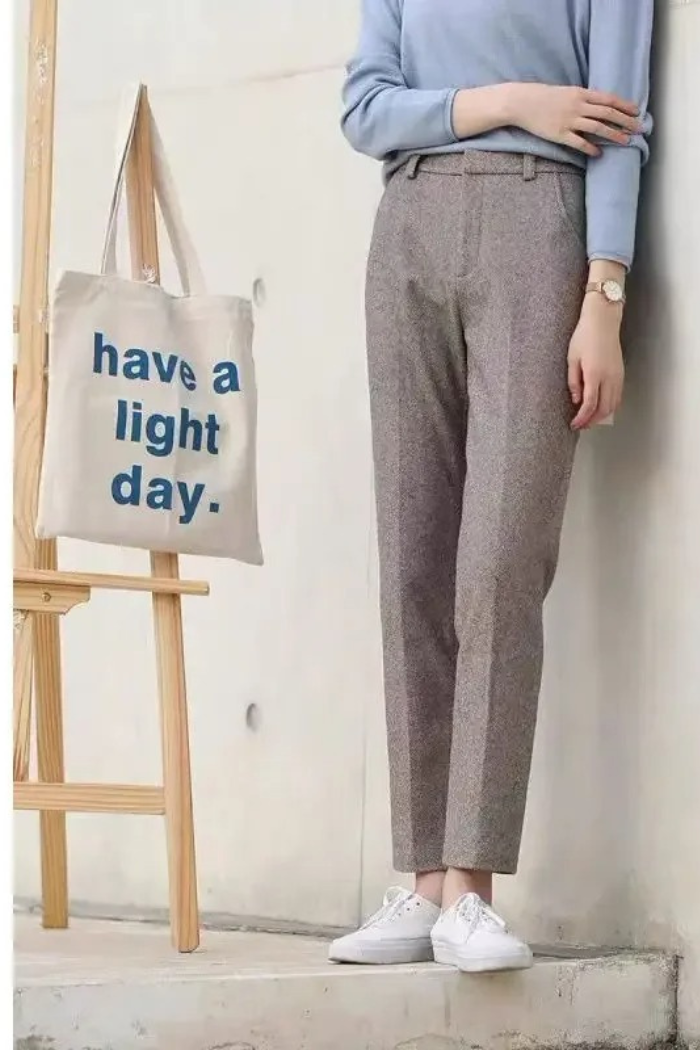 Wool Straight Leg Trousers High Waisted for Women | Novaro