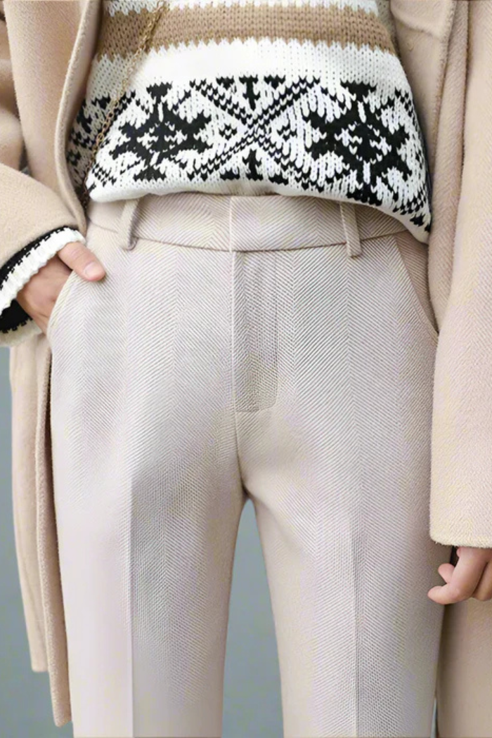 Wool Straight Leg Trousers High Waisted for Women | Novaro