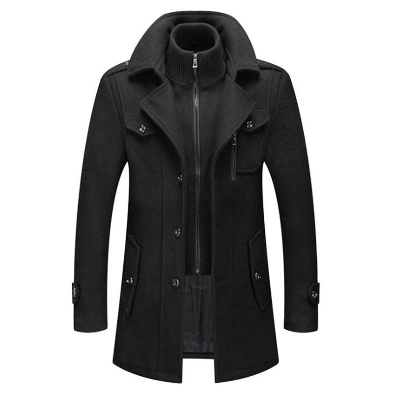Wool Blend Double-Breasted Winter Coat for Men | Dorian