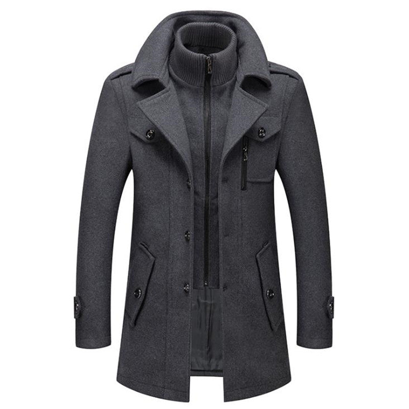 Wool Blend Double-Breasted Winter Coat for Men | Dorian
