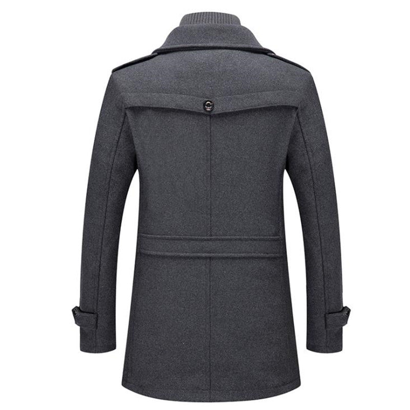 Wool Blend Double-Breasted Winter Coat for Men | Dorian