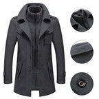 Wool Blend Double-Breasted Winter Coat for Men | Dorian
