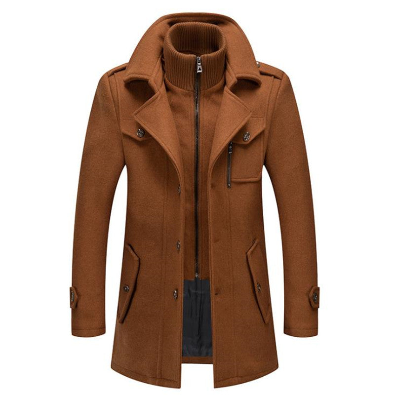 Wool Blend Double-Breasted Winter Coat for Men | Dorian