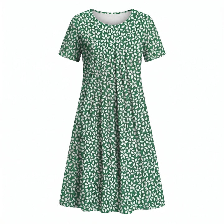 Woman in floral midi dress demonstrating versatile styling for casual wear