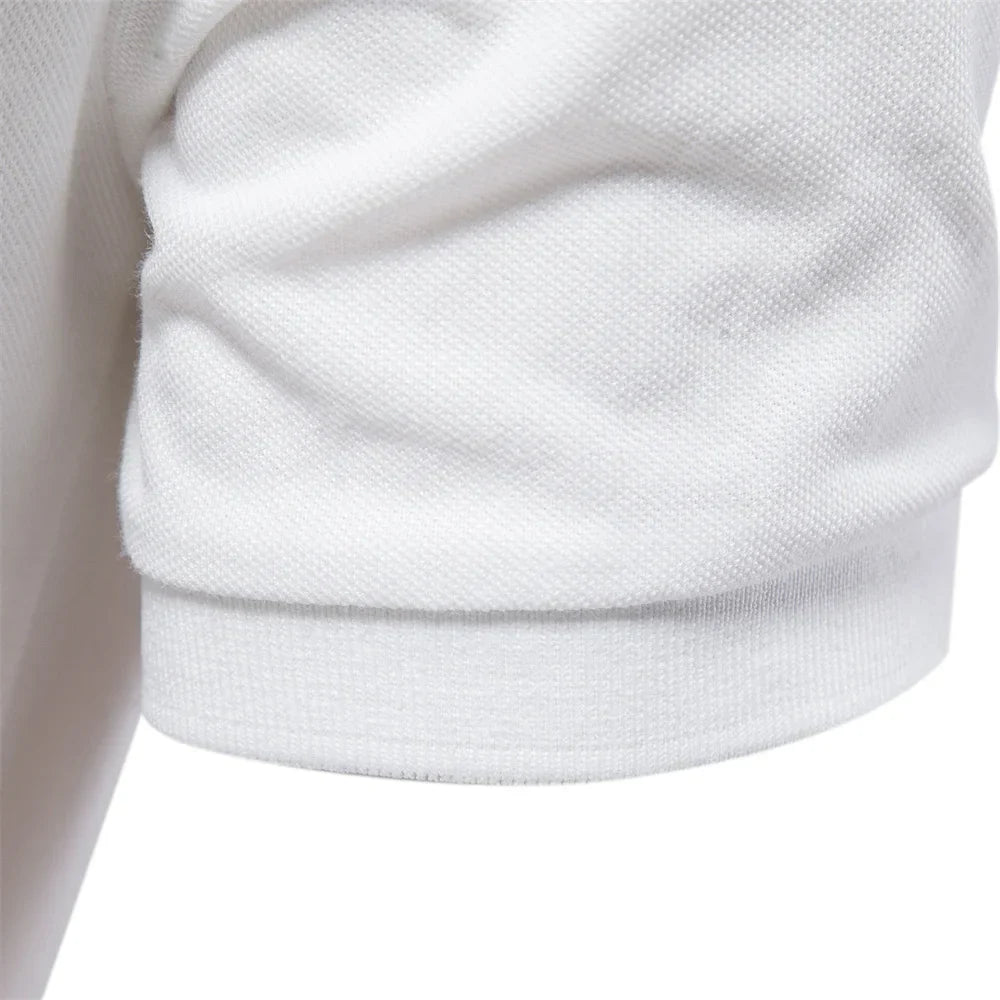 Men's embroidered polo shirt in dusty purple showcasing fitted sleeve bands and clean hem