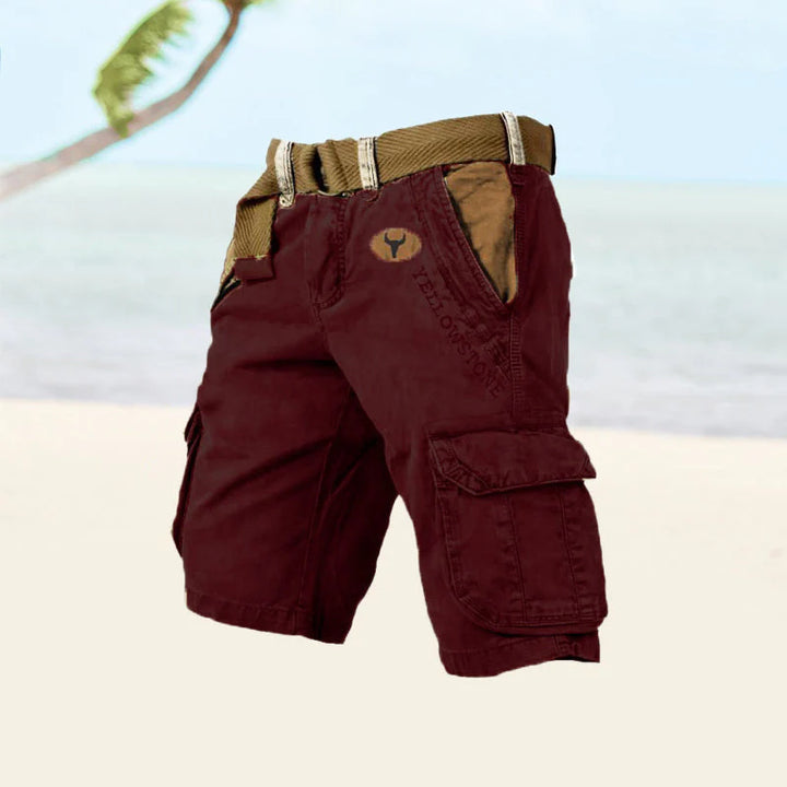 Men's cargo shorts styled for casual everyday wear with multiple pockets