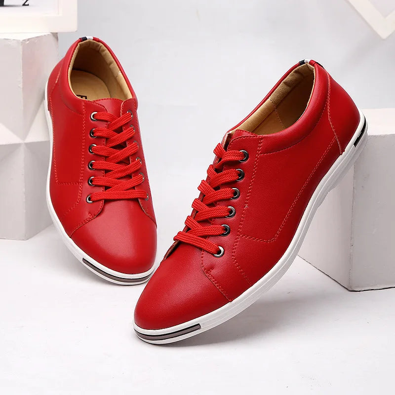 Rear view of men's low-top sneakers with heel pull tab and minimalist styling