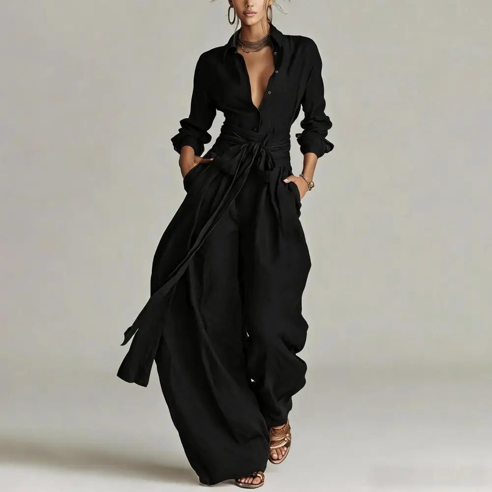 Full-length view of woman in cream Linen Co-Ord Set styled with strappy sandals and layered jewelry