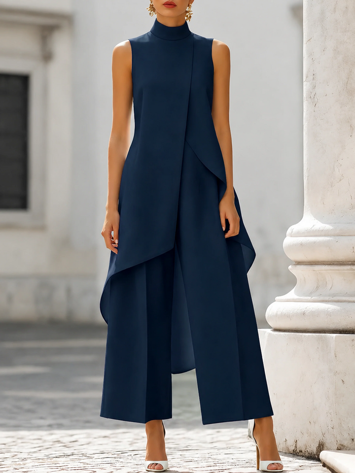 Women's formal two-piece set in multiple colors showing versatile styling options