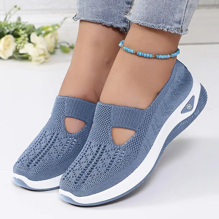 Full view of non-slip orthopedic shoes demonstrating wide toe box and ergonomic fit